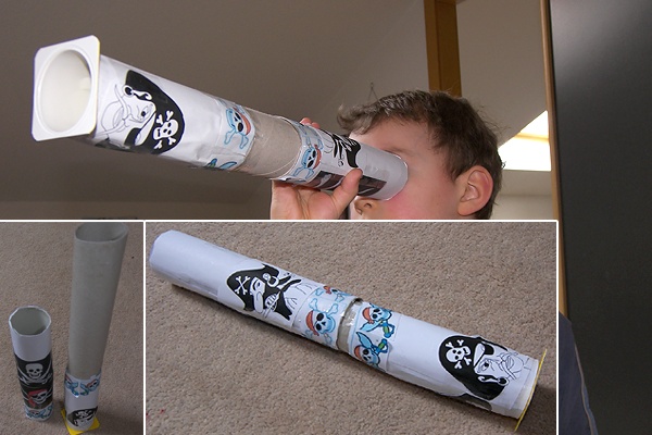 Fernrohr aus Pappe - kreativ basteln.